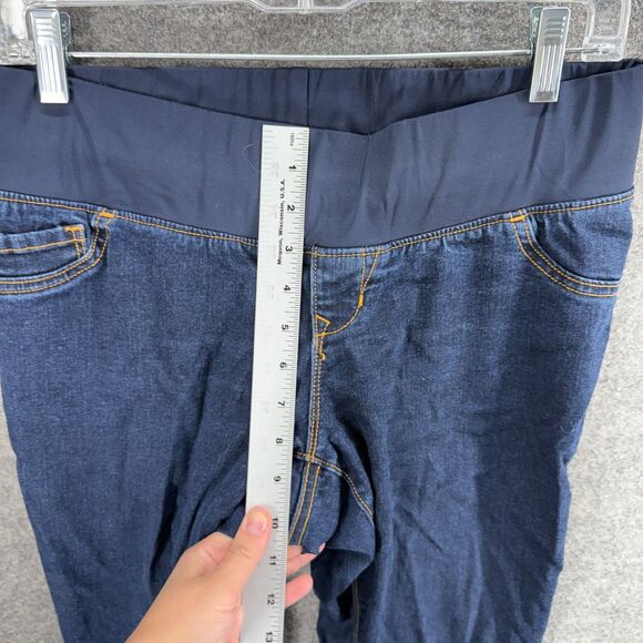 Old Navy Jeans Women 6 Maternity Blue Denim Dark Wash Low Rise Skinny Pull On - Picture 4 of 8